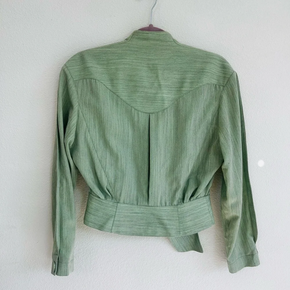 Rare 1980’s Thierry Mugler Sage Green Blazer Skirt Set - Picture 8 of 16